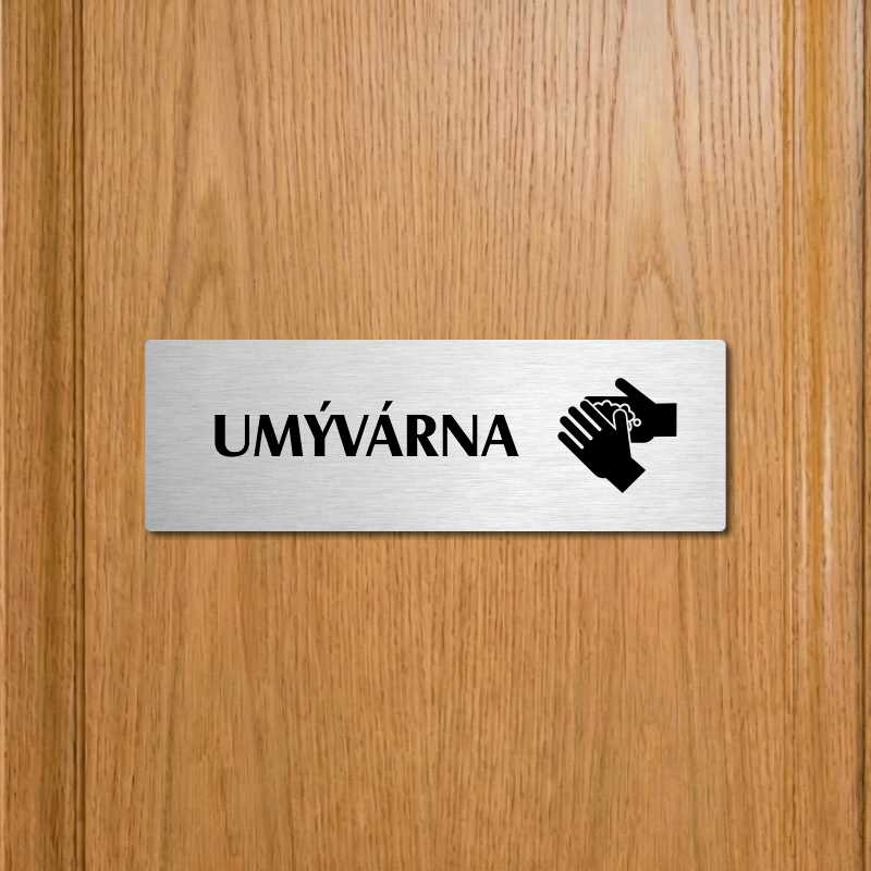 Umývárna, 240x79mm, stříbrná popiska 